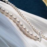 Elegant Swarovski Pearl Gradient Collarbone Necklace