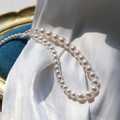 Elegant Swarovski Pearl Gradient Collarbone Necklace