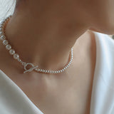Elegant Swarovski Pearl Gradient Collarbone Necklace