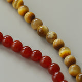 Sun Glow Natural Pearl & Red Agate & Golden Tiger Eye Necklace
