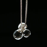 Clear Bubble Glass Cluster Long Necklace - close-up detail | Floysun