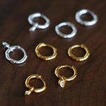 2 - in - 1 Detachable Solitaire Huggie Earrings - Petite 925 Sterling Silver Small Hoop - floysun