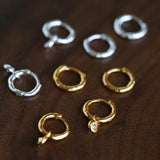 2 - in - 1 Detachable Solitaire Huggie Earrings - Petite 925 Sterling Silver Small Hoop - floysun