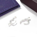 2 - in - 1 Detachable Solitaire Huggie Earrings - Petite 925 Sterling Silver Small Hoop - floysun