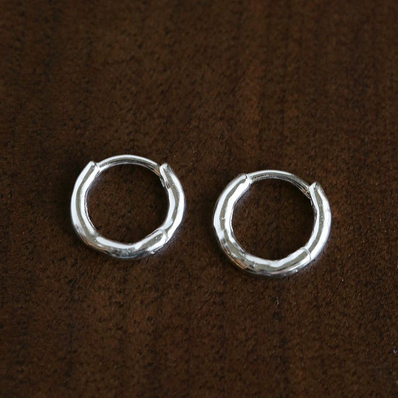 2 - in - 1 Detachable Solitaire Huggie Earrings - Petite 925 Sterling Silver Small Hoop - floysun
