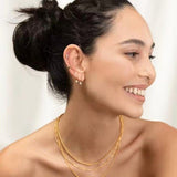 2 - in - 1 Detachable Solitaire Huggie Earrings - Petite 925 Sterling Silver Small Hoop - floysun