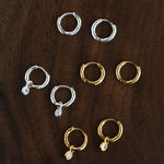2 - in - 1 Detachable Solitaire Huggie Earrings - Petite 925 Sterling Silver Small Hoop - floysun