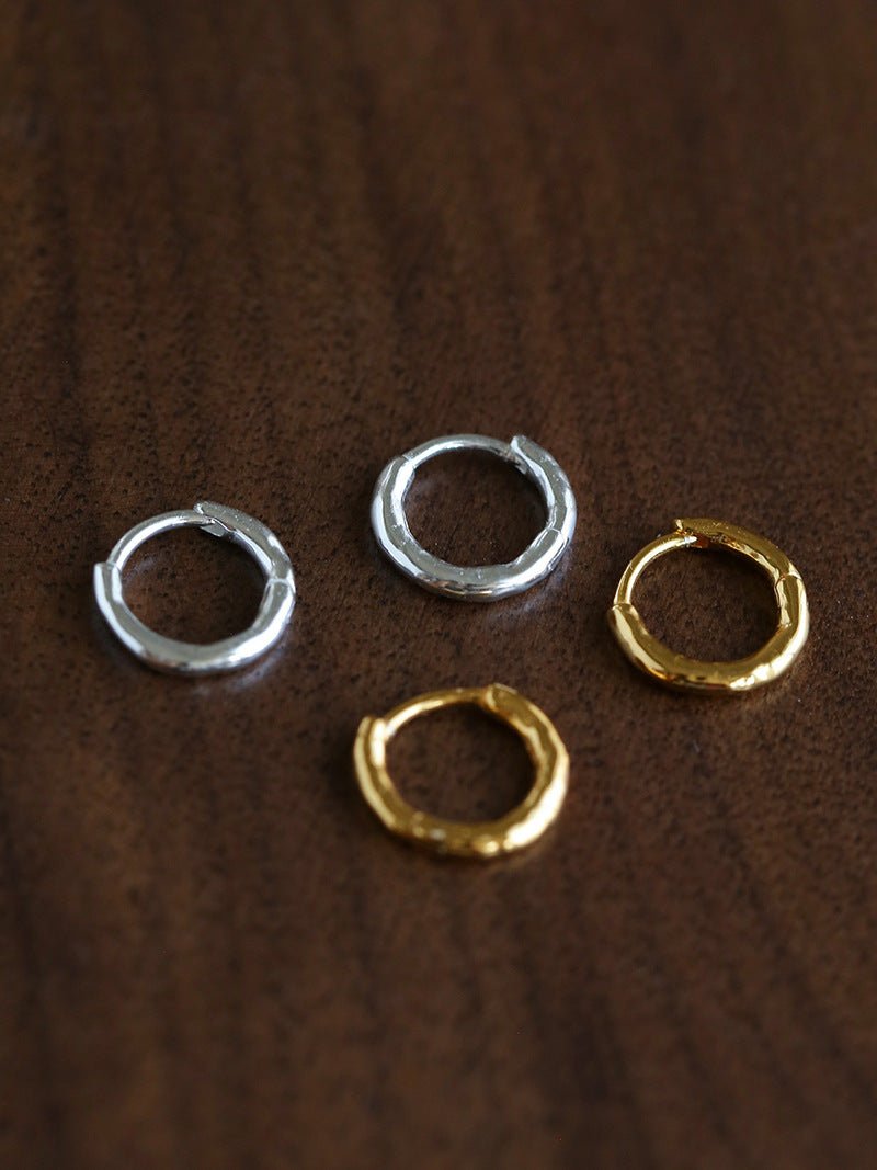 2 - in - 1 Detachable Solitaire Huggie Earrings - Petite 925 Sterling Silver Small Hoop - floysun