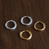 2 - in - 1 Detachable Solitaire Huggie Earrings - Petite 925 Sterling Silver Small Hoop - floysun