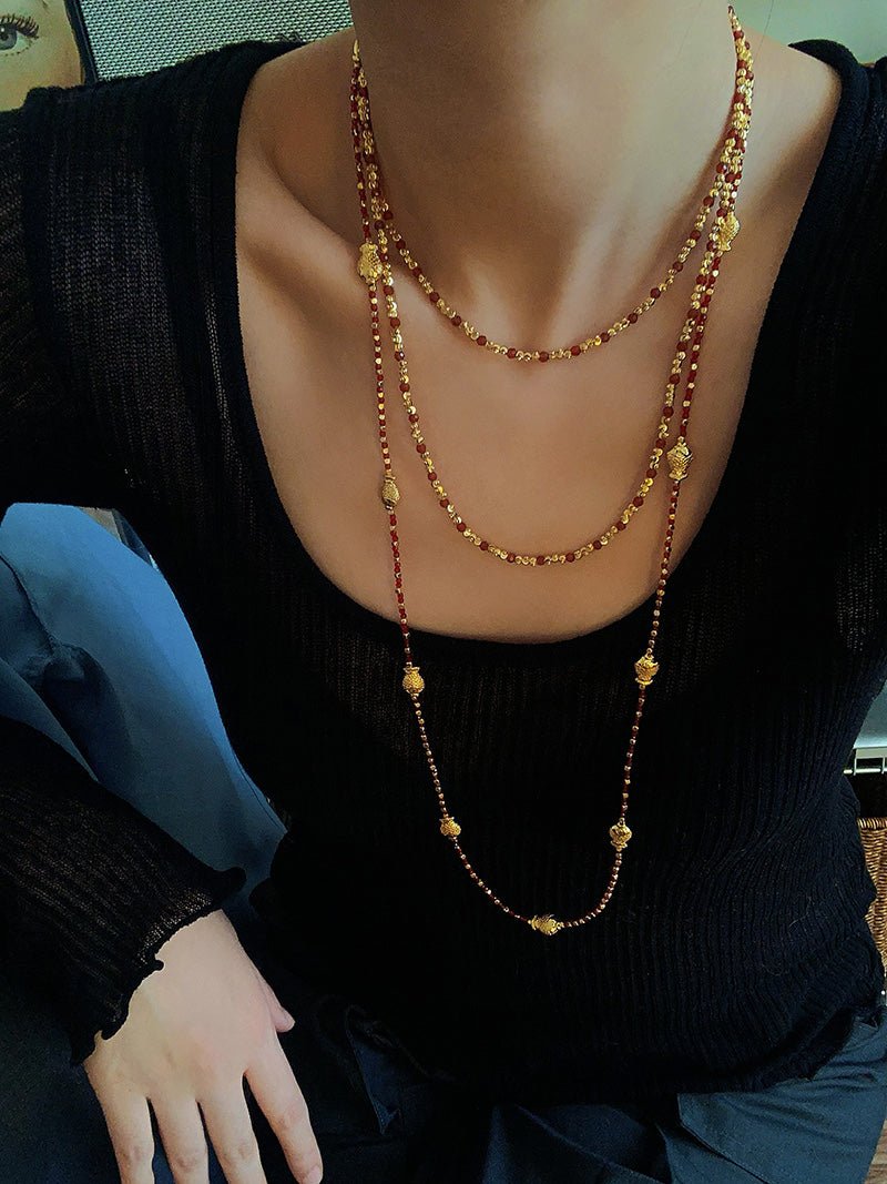 2026 Lucky Koi Red Spinel Long Necklace - floysun