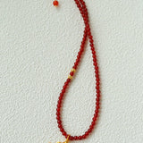 2026 Year of the Horse Red Agate Necklace - floysun