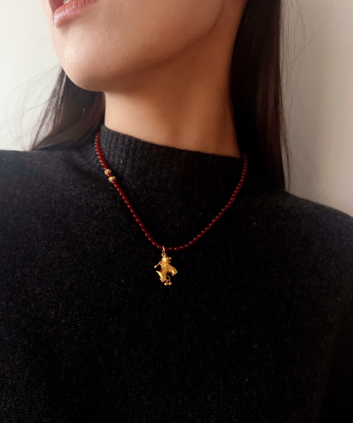 2026 Year of the Horse Red Agate Necklace - floysun