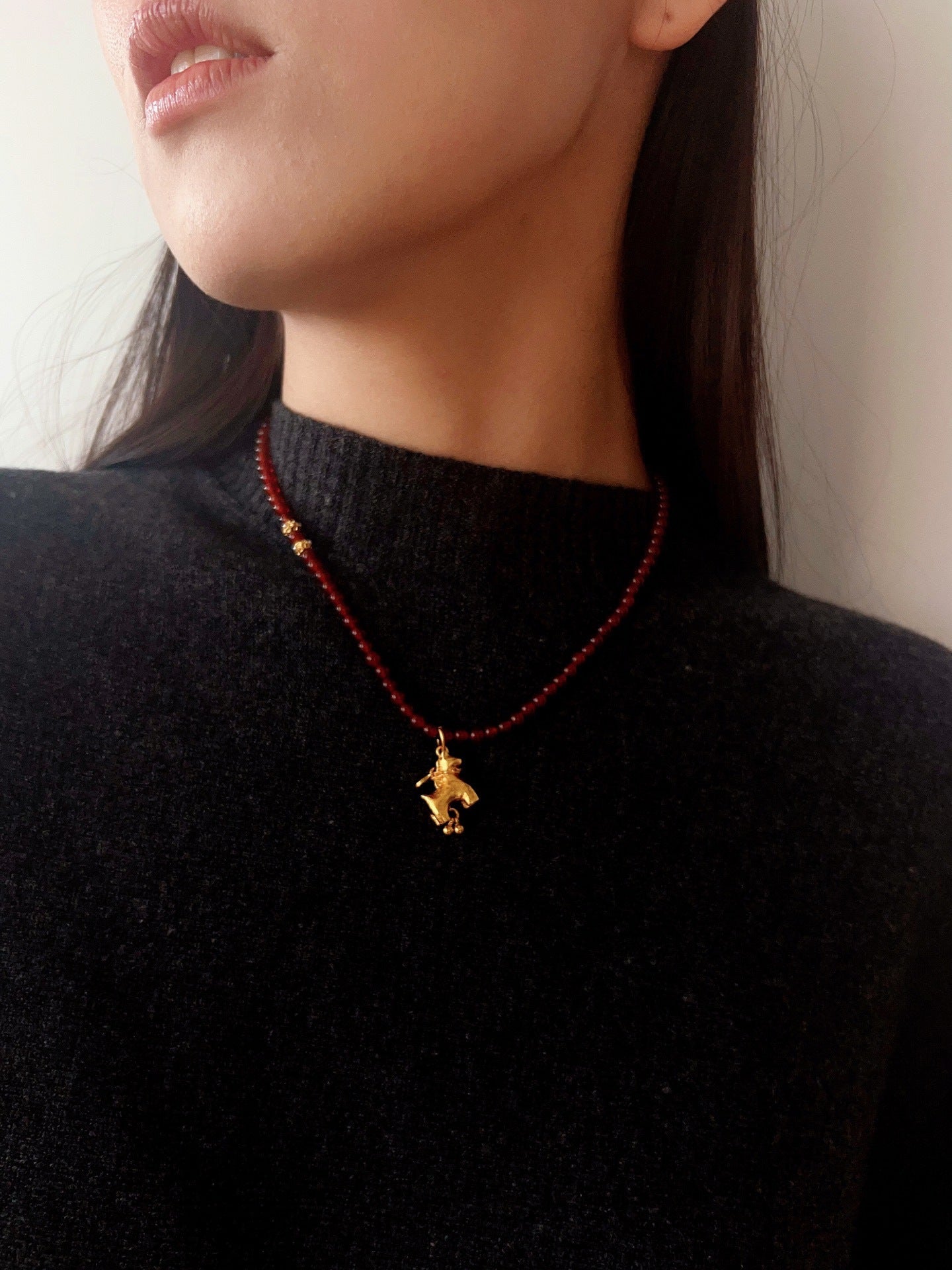 2026 Year of the Horse Red Agate Necklace - floysun