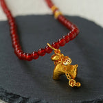 2026 Year of the Horse Red Agate Necklace - floysun