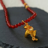 2026 Year of the Horse Red Agate Necklace - floysun