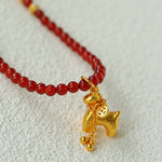 2026 Year of the Horse Red Agate Necklace - floysun