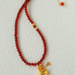 2026 Year of the Horse Red Agate Necklace - floysun