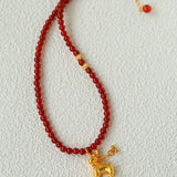 2026 Year of the Horse Red Agate Necklace - floysun