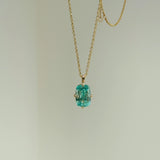 Tourmaline Green Rectangular Pendant Necklace