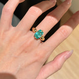 Tourmaline Green Rectangular Cut Ring
