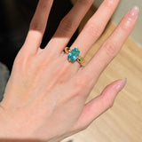 Tourmaline Green Rectangular Cut Ring