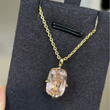 Rectangular Cushion Lab Created Padparadscha Pendant Necklace
