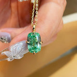 Lab-Grown Green Tourmaline Cushion Pendant Necklace