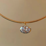 8ct Oversized Oval Solitaire Pendant