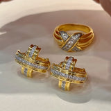 Intertwined Knot Pavé Stud Earrings