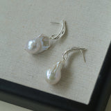 Oval Stud Earrings: White Mother-of-Pearl, Black Agate, Wood-grain Marble