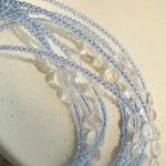 216cm Multi - Way Clear Quartz & Blue Crystal Wrap Necklace - floysun