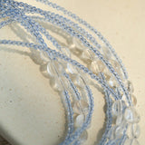 216cm Multi - Way Clear Quartz & Blue Crystal Wrap Necklace - floysun