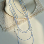 216cm Multi - Way Clear Quartz & Blue Crystal Wrap Necklace - floysun