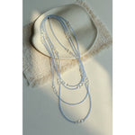 216cm Multi-Way Clear Quartz & Blue Crystal Wrap Necklace - floysun