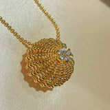 Vintage Heavy Craft Cactus Ball High Carbon Diamond Pendant Necklace