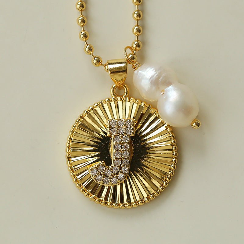 26 Initial Coin Pearl Long Necklace - floysun