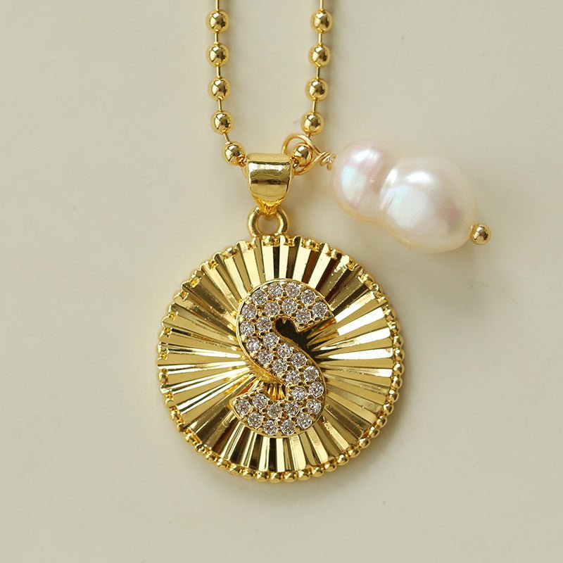 26 Initial Coin Pearl Long Necklace - floysun