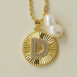 26 Initial Coin Pearl Long Necklace - floysun