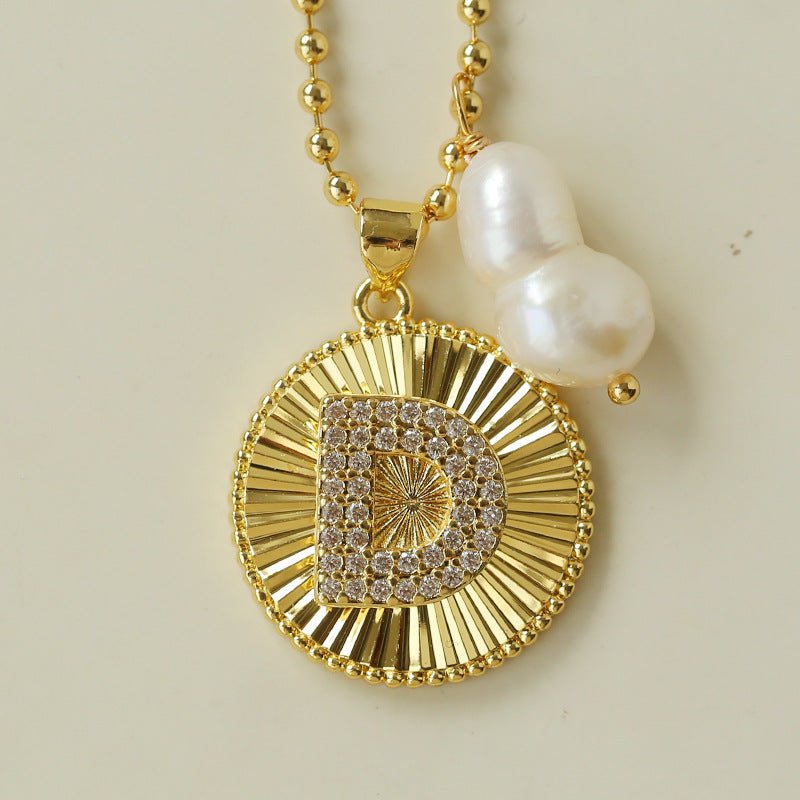 26 Initial Coin Pearl Long Necklace - floysun