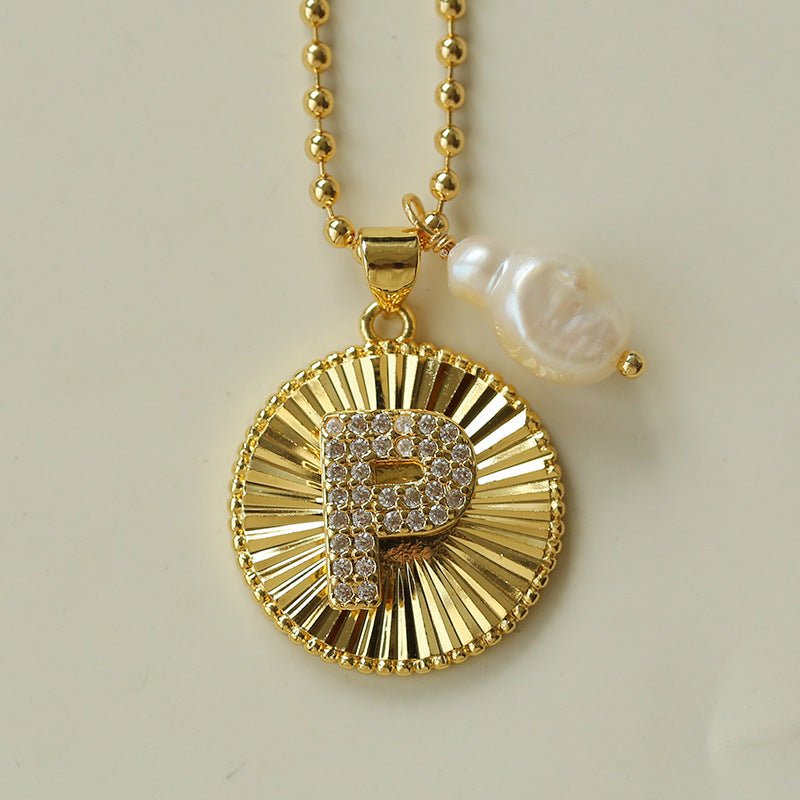 26 Initial Coin Pearl Long Necklace - floysun