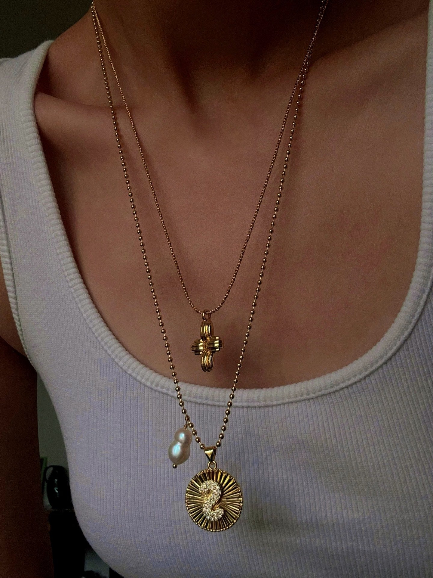 26 Initial Coin Pearl Long Necklace - floysun