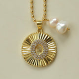 26 Initial Coin Pearl Long Necklace - floysun