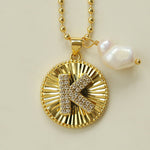 26 Initial Coin Pearl Long Necklace - floysun