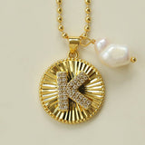 26 Initial Coin Pearl Long Necklace - floysun