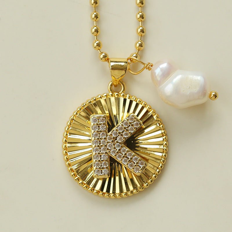 26 Initial Coin Pearl Long Necklace - floysun