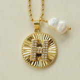 26 Initial Coin Pearl Long Necklace - floysun