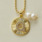 26 Initial Coin Pearl Long Necklace - floysun