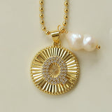 26 Initial Coin Pearl Long Necklace - floysun