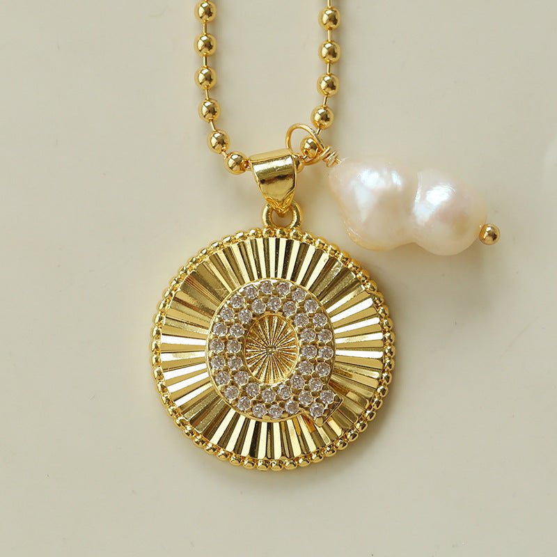 26 Initial Coin Pearl Long Necklace - floysun