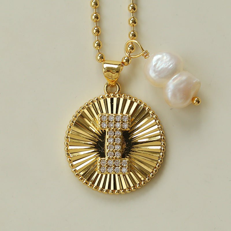26 Initial Coin Pearl Long Necklace - floysun